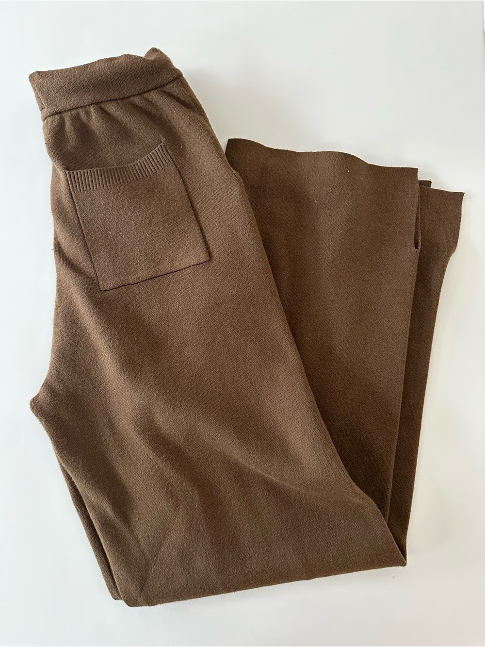 Ellandemm Women's Every Day Knit Trousers, Chocolate Brown Size Small